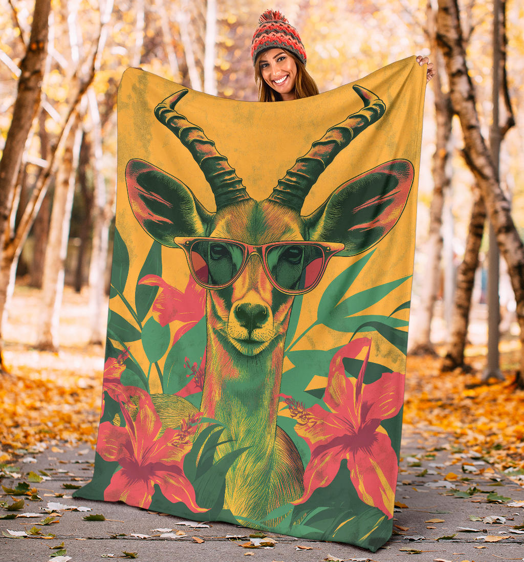 Gazelle animal Blanket, Trippy Psychedelics Gazelle animal Fleece Blanket, Gazelle animal Throw Blanket, Gazelle animal Gifts