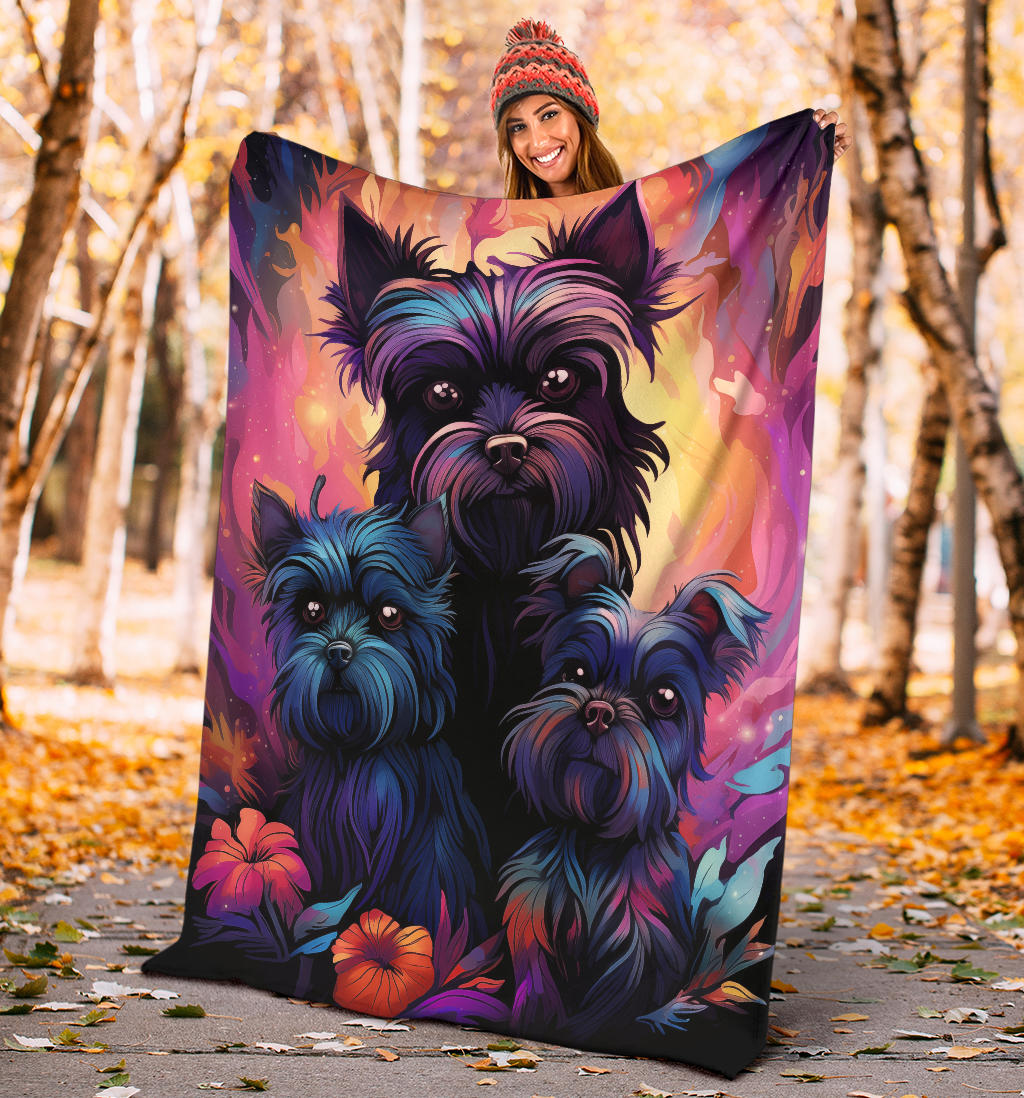 Affenpinscher Blanket, Trippy Psychedelics Affenpinscher Fleece Blanket, Affenpinscher Throw Blanket, Affenpinscher Gifts