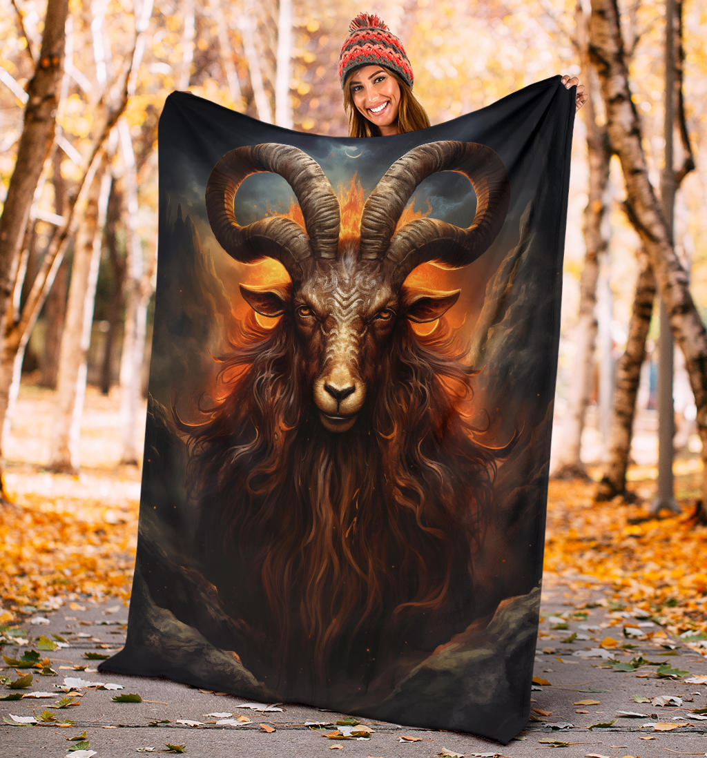 Capricornus Goat Zodiac Sign Blanket, Capricornus Goat Zodiac Gifts, Capricornus Goat Throw Blanket, Capricornus Goat Fleece Blanket