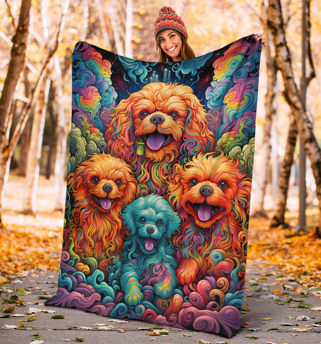 Bolognese Blanket, Trippy Psychedelics Bolognese Fleece Blanket, Bolognese Throw Blanket, Bolognese Gifts