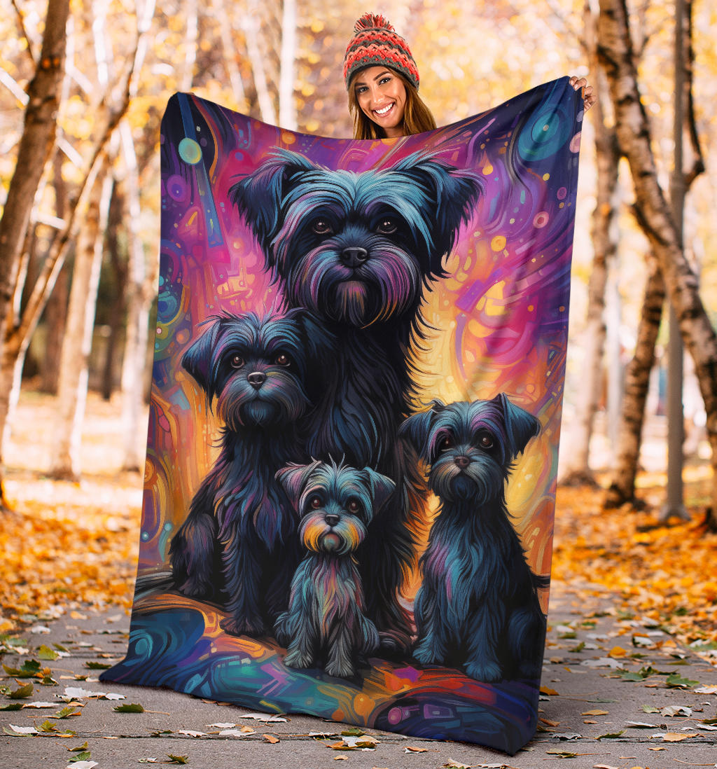 Affenpinscher Blanket, Trippy Psychedelics Affenpinscher Fleece Blanket, Affenpinscher Throw Blanket, Affenpinscher Gifts