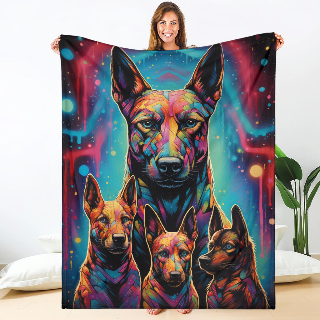 Belgian Malinois Blanket, Trippy Psychedelics Belgian Malinois  Fleece Blanket, Belgian Malinois Throw Blanket, Belgian Malinois Gifts