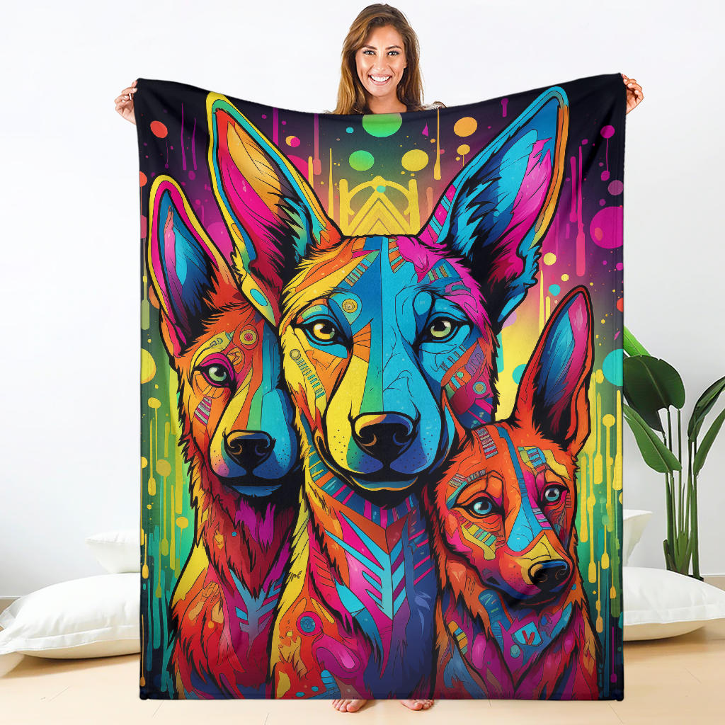 Belgian Malinois Blanket, Trippy Psychedelics Belgian Malinois  Fleece Blanket, Belgian Malinois Throw Blanket, Belgian Malinois Gifts