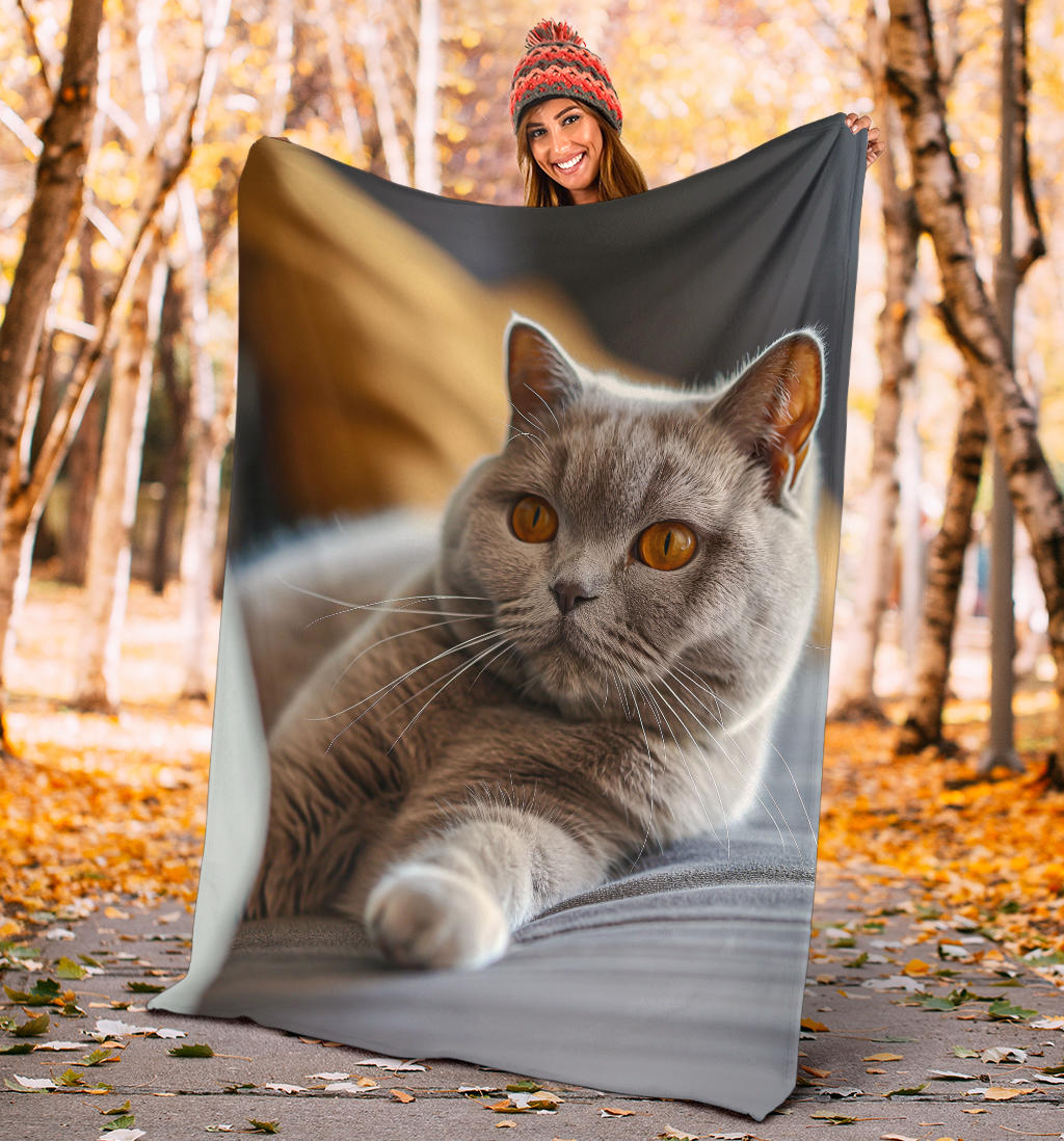 British Shorthair cat Blanket, Trippy Psychedelics British Shorthair cat Fleece Blanket, British Shorthair cat Throw Blanket, British Shorthair cat Gifts