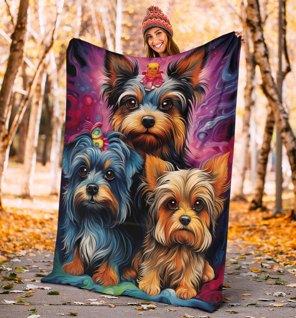 Biewer Terri Blanket, Trippy Psychedelics Biewer Terri Fleece Blanket, Biewer Terri Throw Blanket, Biewer Terri Gifts