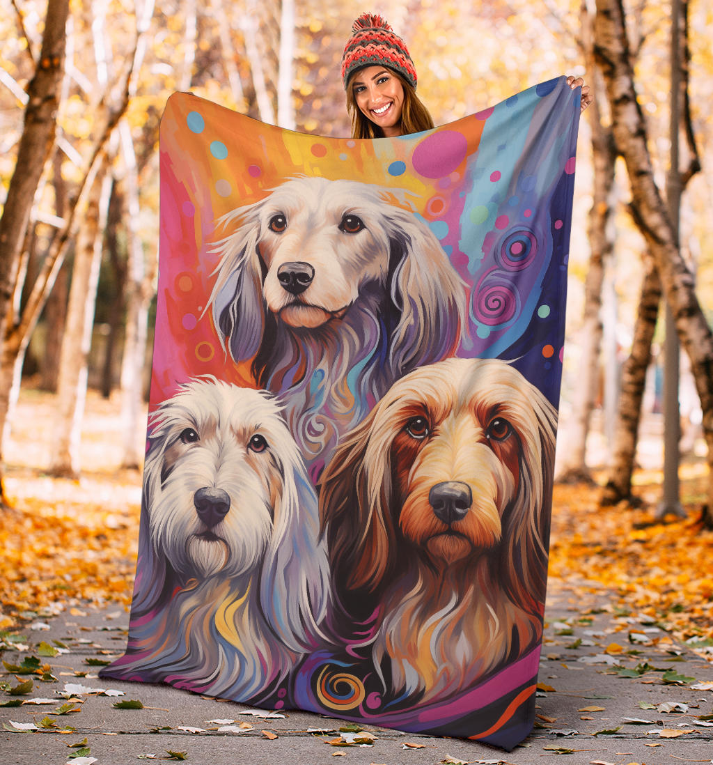 Petit Basset Griffon Vendeen Blanket, Trippy Psychedelics Petit Basset Griffon Vendeen Fleece Blanket, Petit Basset Griffon Vendeen Throw Blanket, Petit Basset Griffon Vendeen Gifts