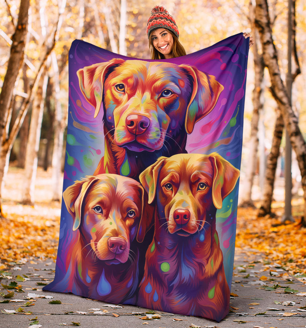 Chesapeake Bay Retrievr  Blanket, Trippy Psychedelics Chesapeake Bay Retrievr Fleece Blanket, Chesapeake Bay Retrievr Throw Blanket, Chesapeake Bay Retrievr Gifts