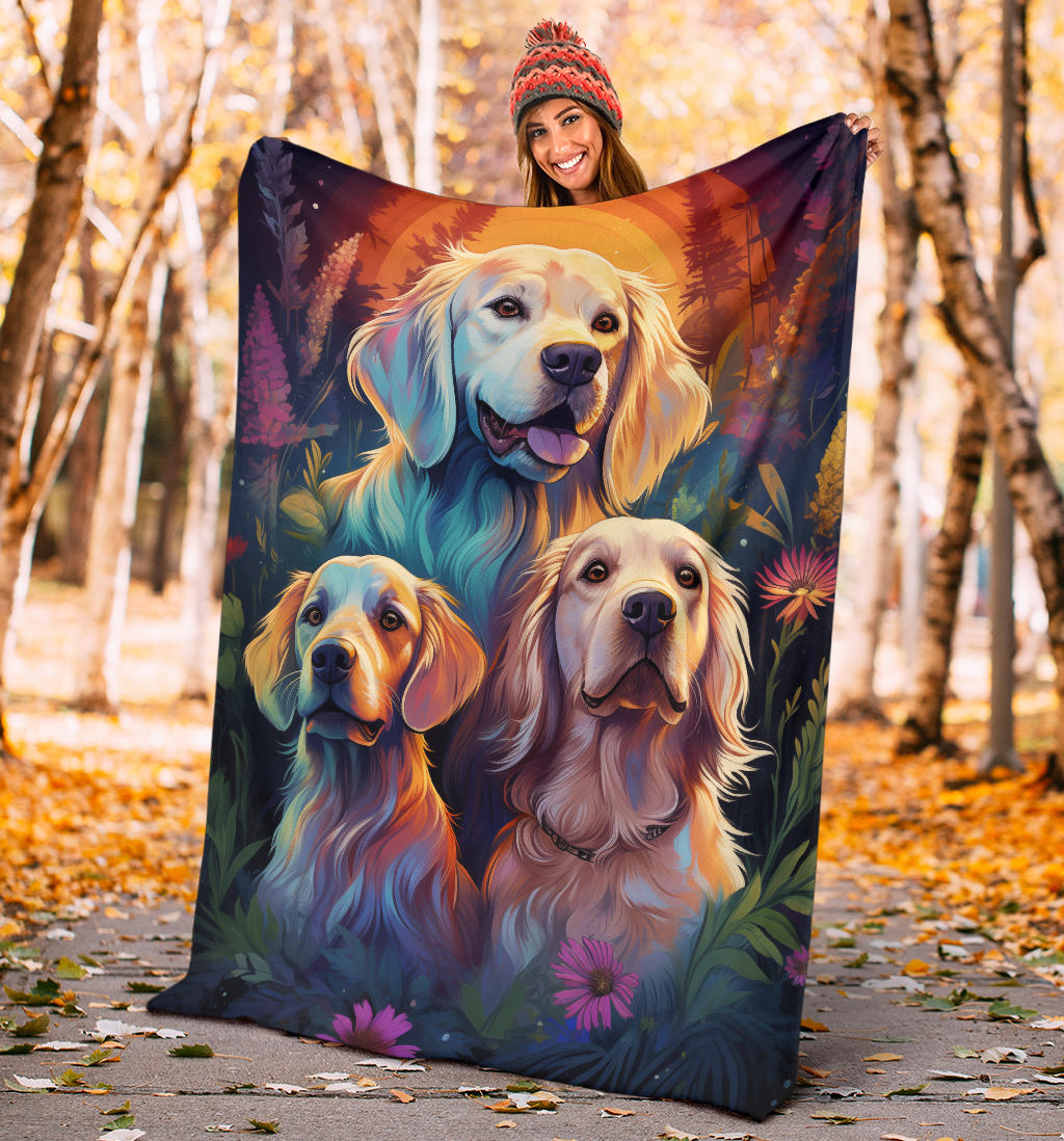 Clumber Spaniel Blanket, Trippy Psychedelics Clumber Spaniel Fleece Blanket, Clumber Spaniel Throw Blanket, Clumber Spaniel Gifts