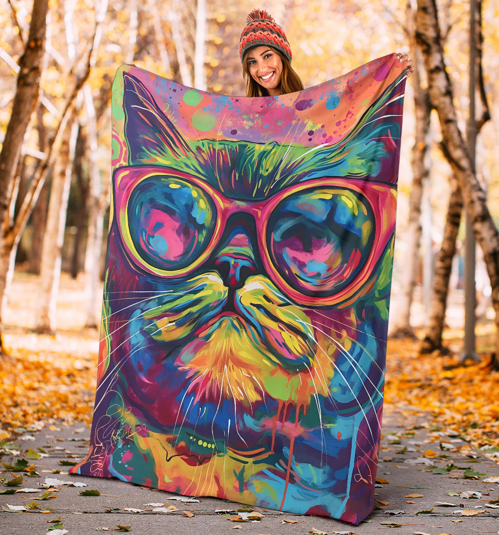 Exotic Shorthair cat Blanket, Trippy Psychedelics Exotic Shorthair cat Fleece Blanket, Exotic Shorthair cat Throw Blanket, Exotic Shorthair cat Gifts