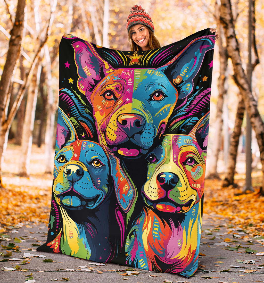 American Staffordshire Terri Blanket, Trippy Psychedelics American Staffordshire Terri Fleece Blanket, American Staffordshire Terri Throw Blanket, American Staffordshire Terri Gifts