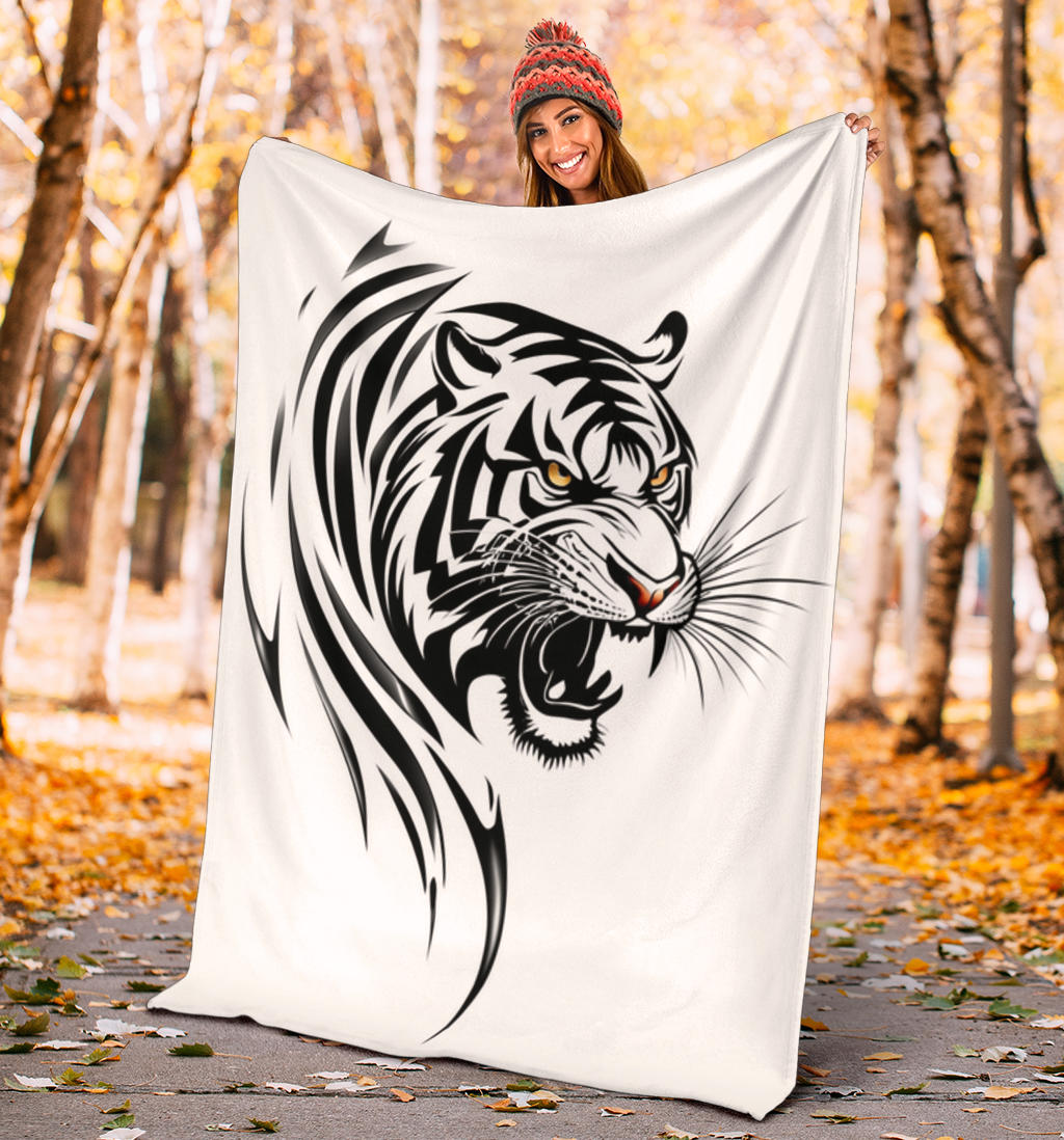 Tribal Tiger Tattoo Blanket