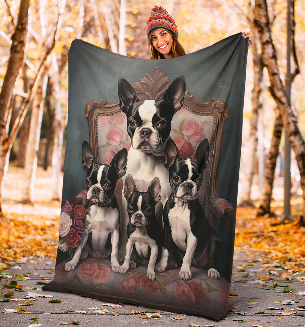 Boston Terrier Family Blanket, Boston Terrier Blanket, Boston Terrier Throw Blanket, Boston Terrier, Boston Terrier Gifts