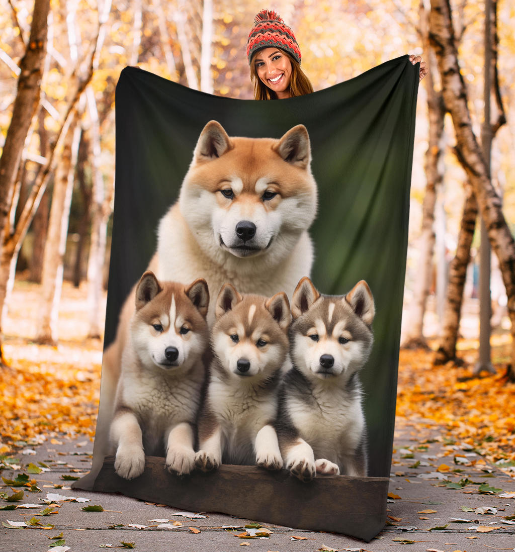 Akita Family Blanket, Akita Blanket, Akita Throw Blanket, Akita