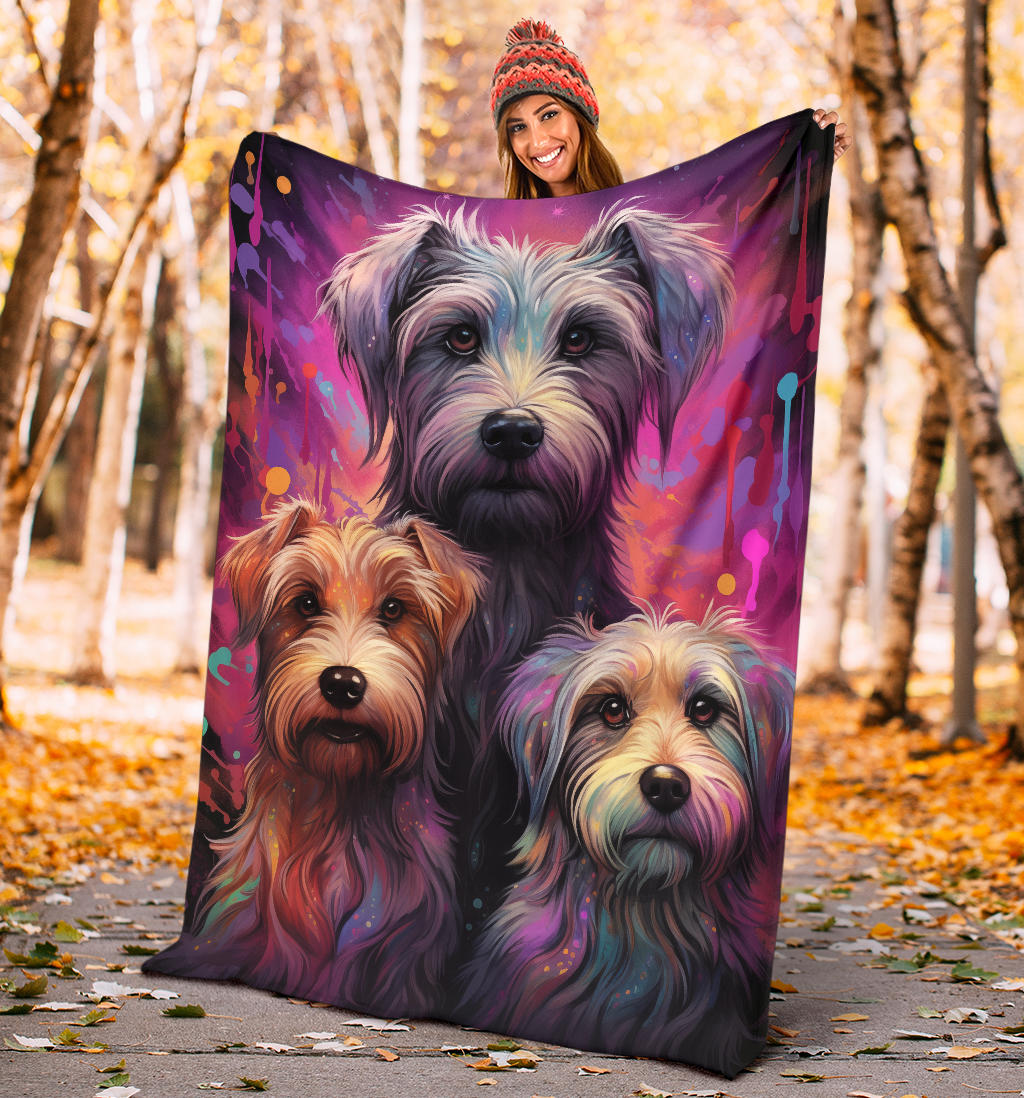 Glen of Imaal Terrier Blanket, Trippy Psychedelics Glen of Imaal Terrier Fleece Blanket, Glen of Imaal Terrier Throw Blanket, Glen of Imaal Terrier Gifts