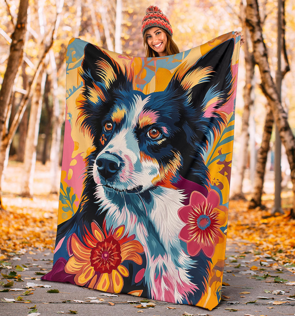 Karelian Bear Dog Blanket, Trippy Psychedelics Karelian Bear Dog Fleece Blanket, Karelian Bear Dog Throw Blanket, Karelian Bear Dog Gifts