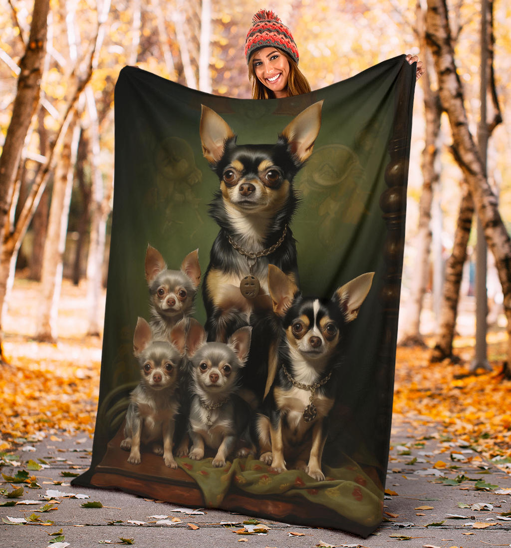 Chihuahua Family Blanket, Chihuahua Blanket, Chihuahua Throw Blanket, Chihuahua, Chihuahua Gifts