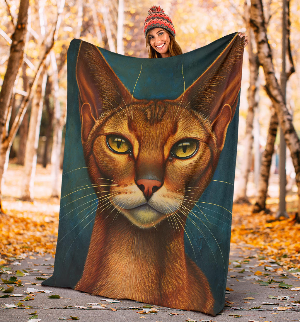 Abyssinian cat Blanket, Trippy Psychedelics Abyssinian cat Fleece Blanket, Abyssinian cat Throw Blanket, Abyssinian cat Gifts