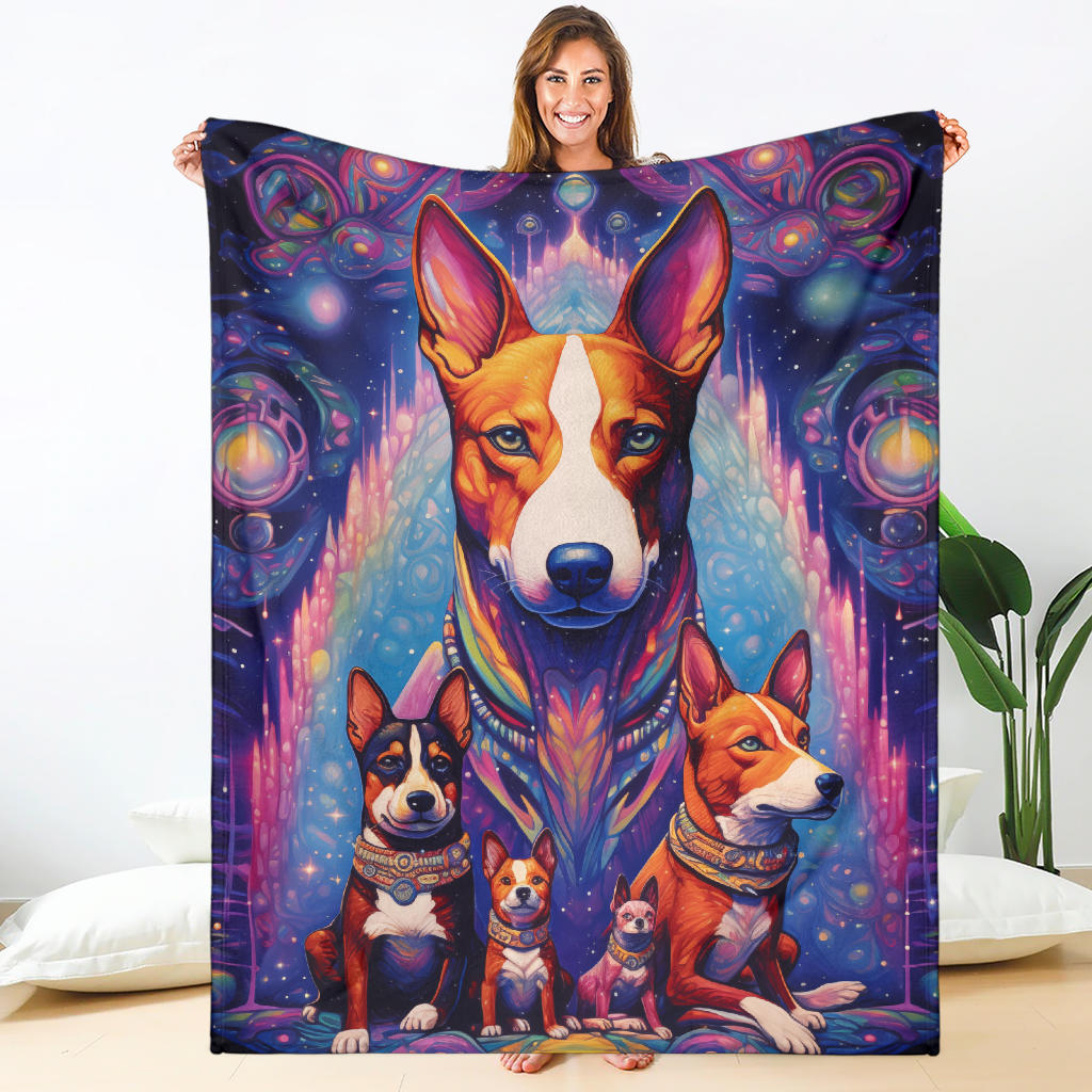 Basenji Blanket, Trippy Psychedelics Basenji Fleece Blanket, Basenji Throw Blanket, Basenji Gifts