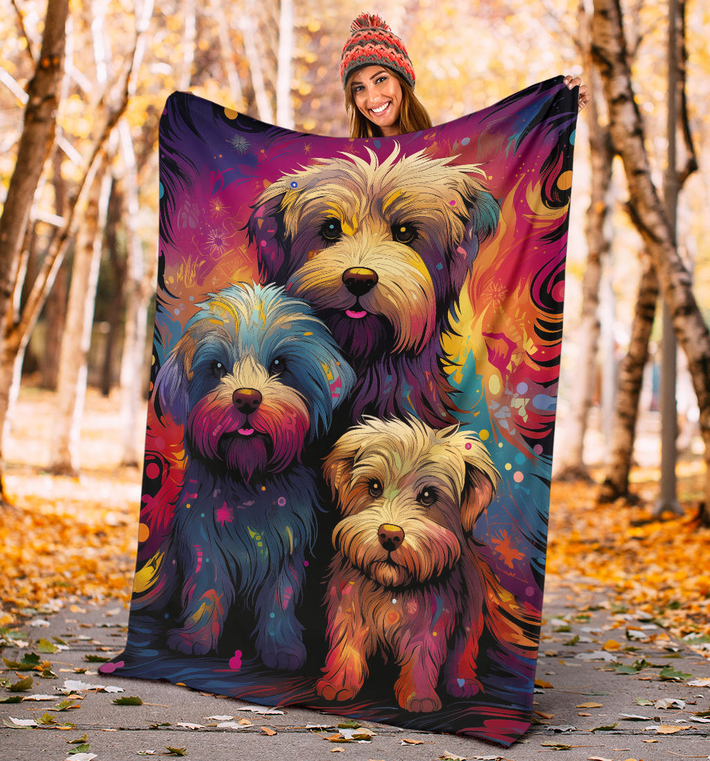 Glen of Imaal Terrier Blanket, Trippy Psychedelics Glen of Imaal Terrier Fleece Blanket, Glen of Imaal Terrier Throw Blanket, Glen of Imaal Terrier Gifts