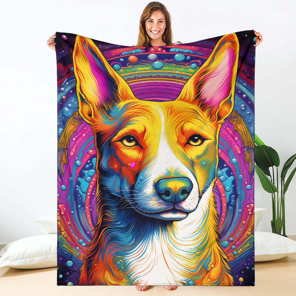 Basenji Blanket, Trippy Psychedelics Basenji Fleece Blanket, Basenji Throw Blanket, Basenji Gifts