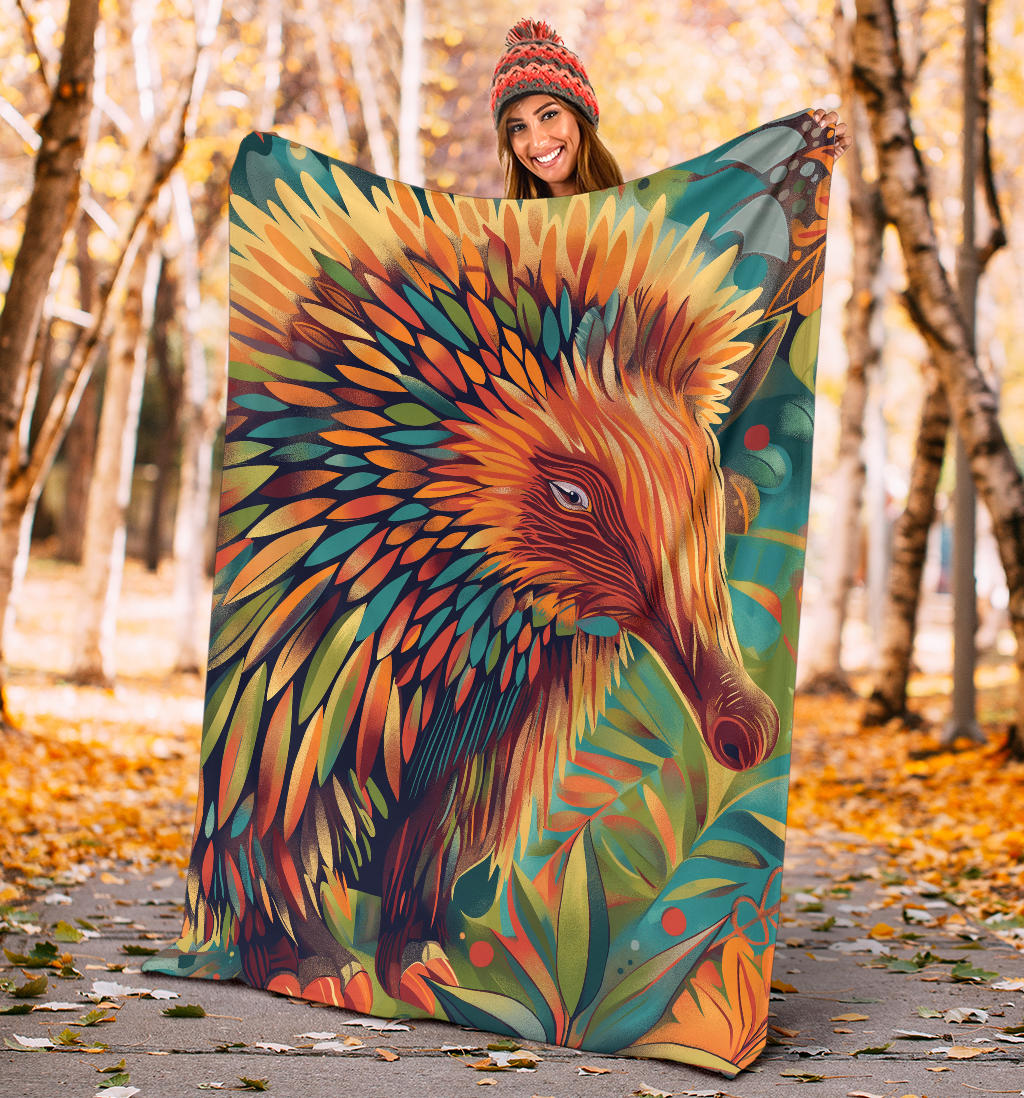 Echidna Blanket, Trippy Psychedelics Echidna Fleece Blanket, Echidna Throw Blanket, Echidna Gifts