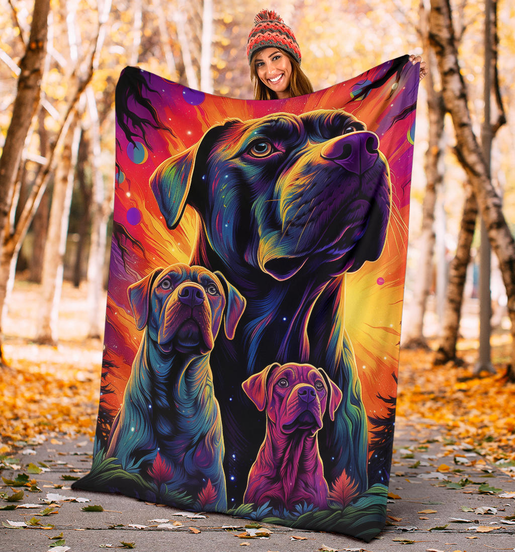 Cane Corso Blanket, Trippy Psychedelics Cane Corso Fleece Blanket, Cane Corso Throw Blanket, Cane Corso Gifts