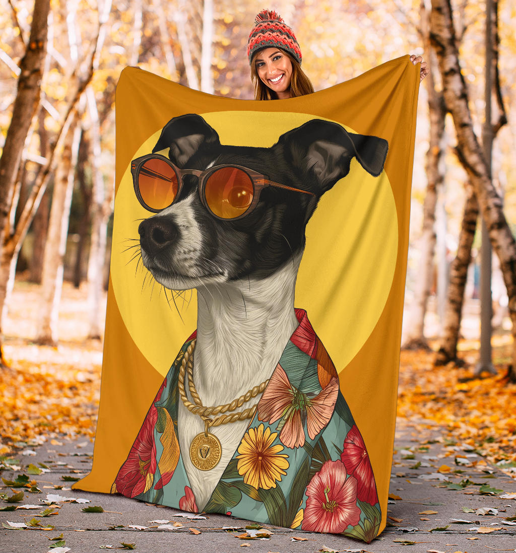 Japanese Terrier Blanket, Trippy Psychedelics Japanese Terrier Fleece Blanket, Japanese Terrier Throw Blanket, Japanese Terrier Gifts