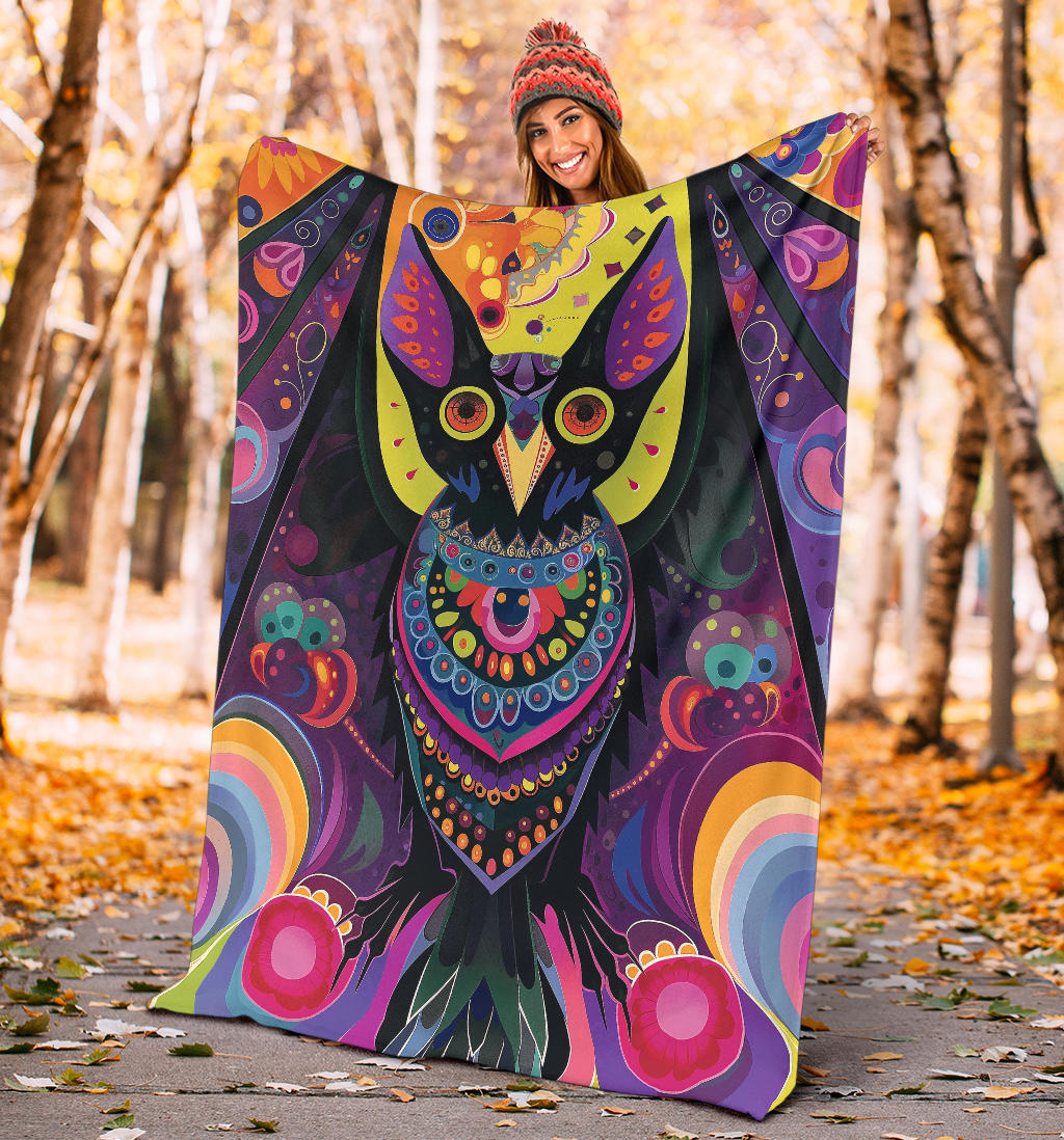 Bat animal Blanket, Trippy Psychedelics Bat animal Fleece Blanket, Bat animal Throw Blanket, Bat animal Gifts