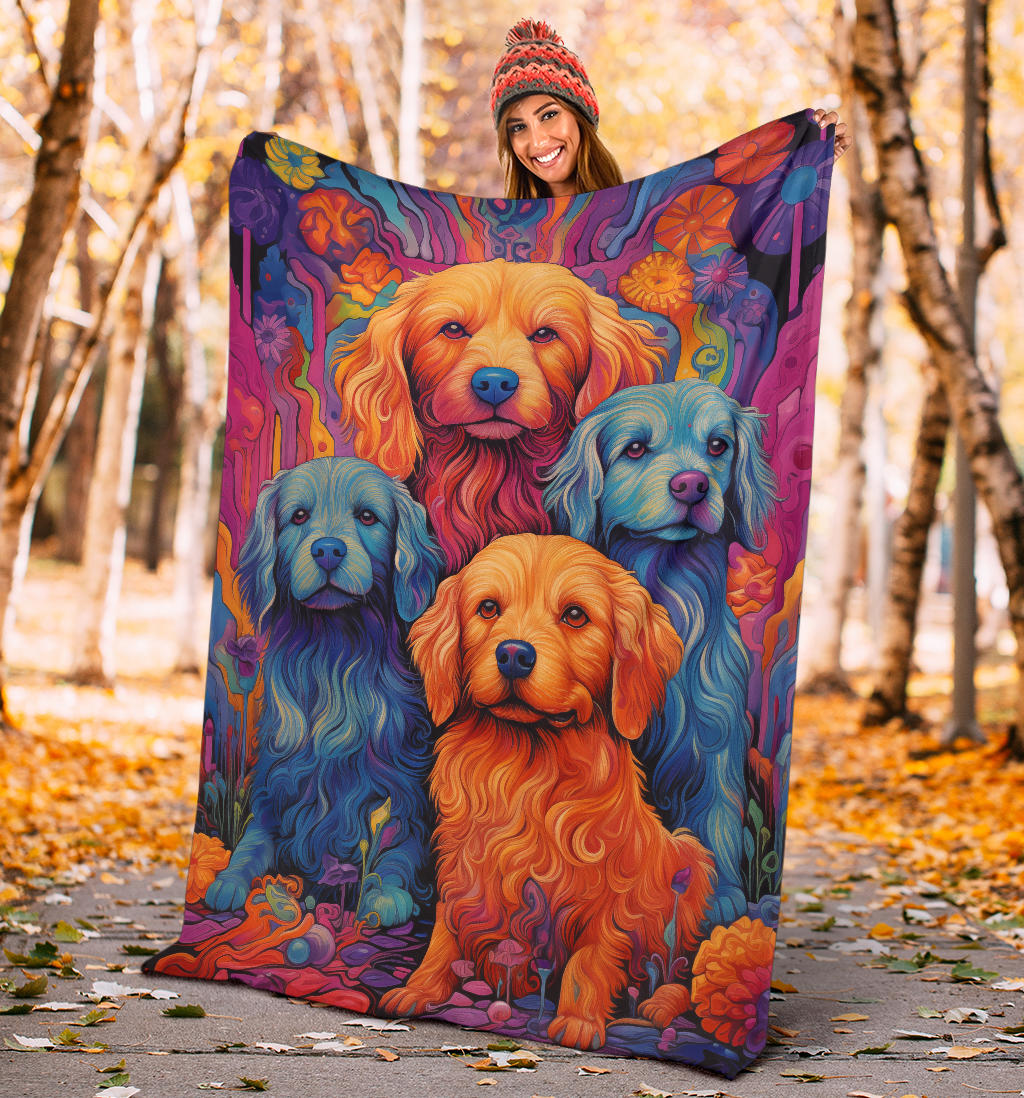 Bolognese Blanket, Trippy Psychedelics Bolognese Fleece Blanket, Bolognese Throw Blanket, Bolognese Gifts