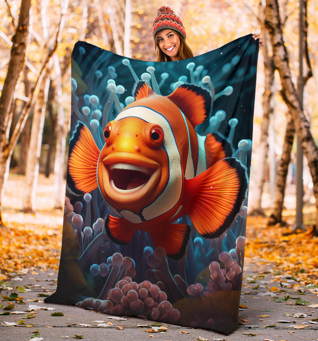 Clownfish Blanket, Clownfish Throw Blanket, Clownfish Gifts