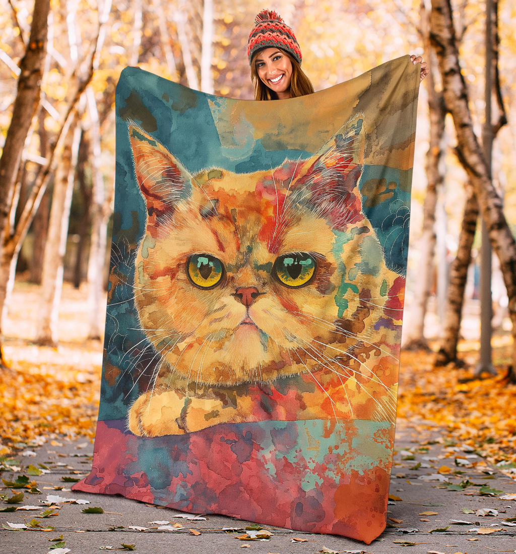 Exotic Shorthair cat Blanket, Trippy Psychedelics Exotic Shorthair cat Fleece Blanket, Exotic Shorthair cat Throw Blanket, Exotic Shorthair cat Gifts