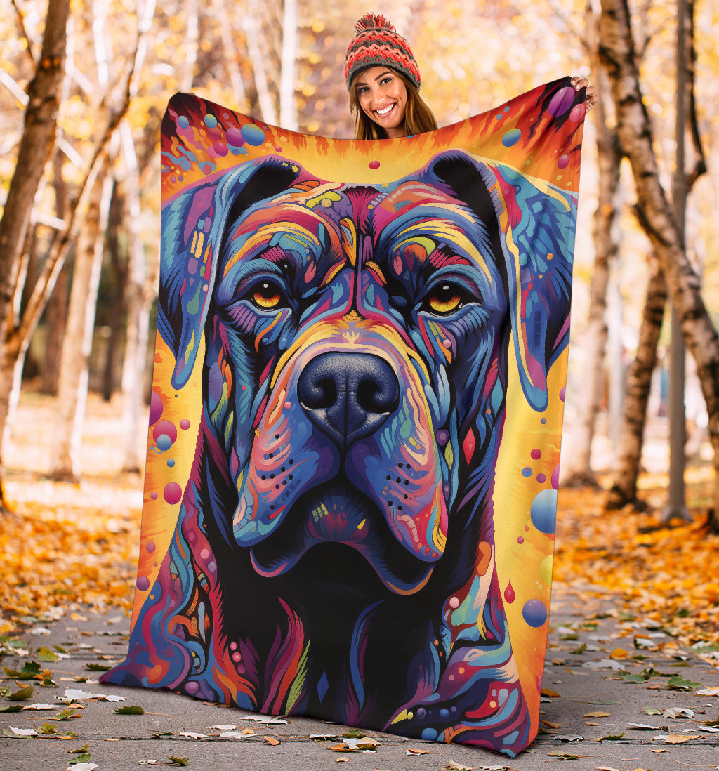 Cane Corso Blanket, Trippy Psychedelics Cane Corso Fleece Blanket, Cane Corso Throw Blanket, Cane Corso Gifts