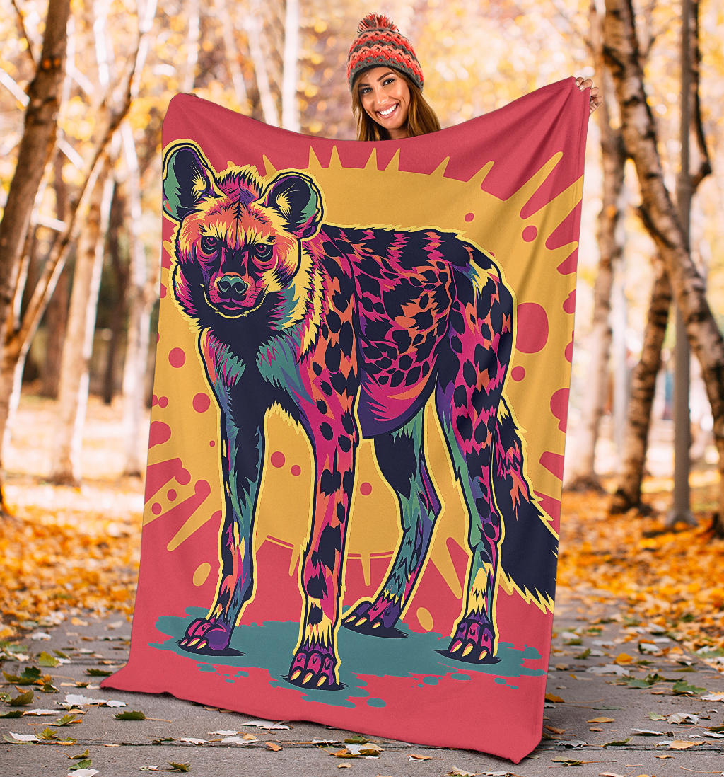 Hyena animal Blanket, Trippy Psychedelics Hyena animal Fleece Blanket, Hyena animal Throw Blanket, Hyena animal Gifts