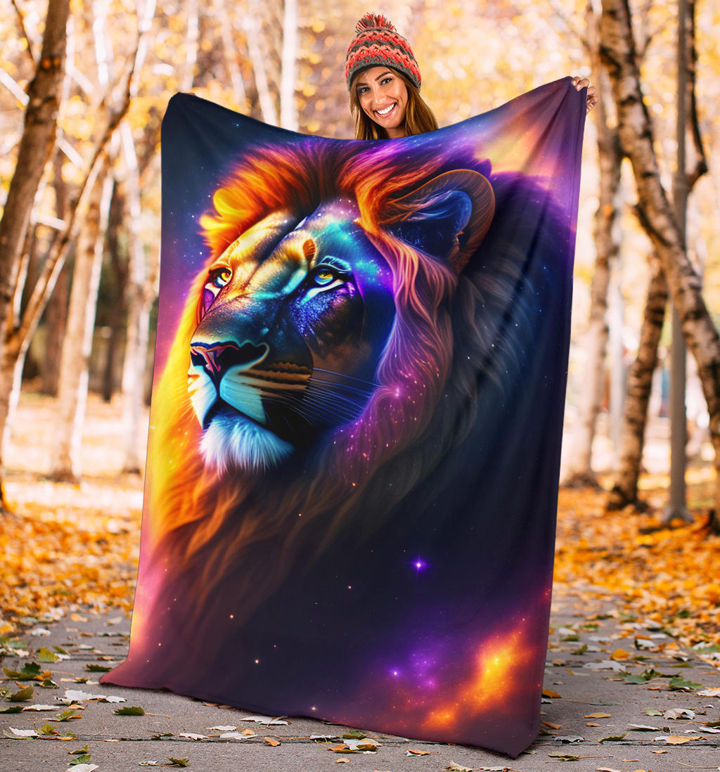 Lion With Rainbow Blanket