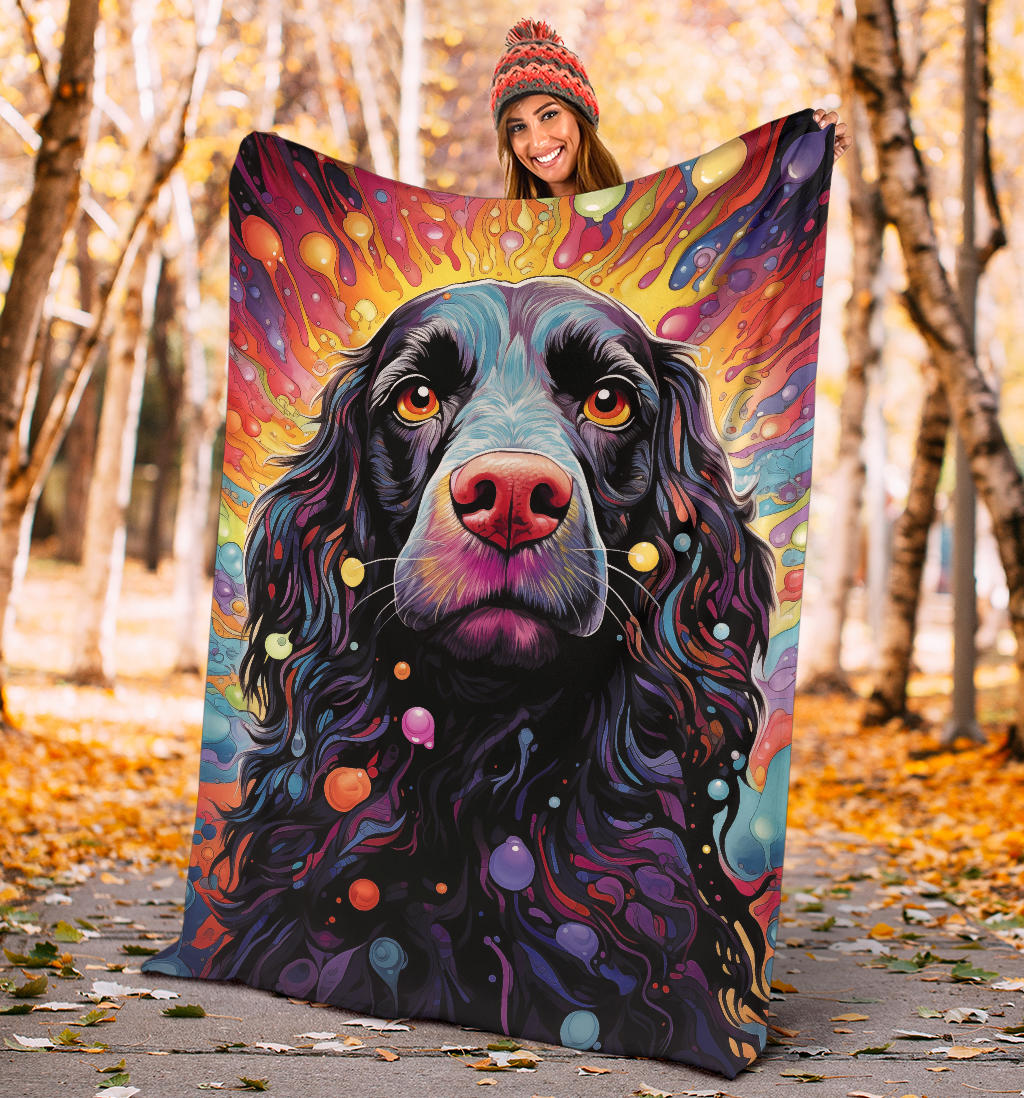 American Water Spaniel Blanket, Trippy Psychedelics American Water Spaniel Fleece Blanket, American Water Spaniel Throw Blanket, American Water Spaniel Gifts