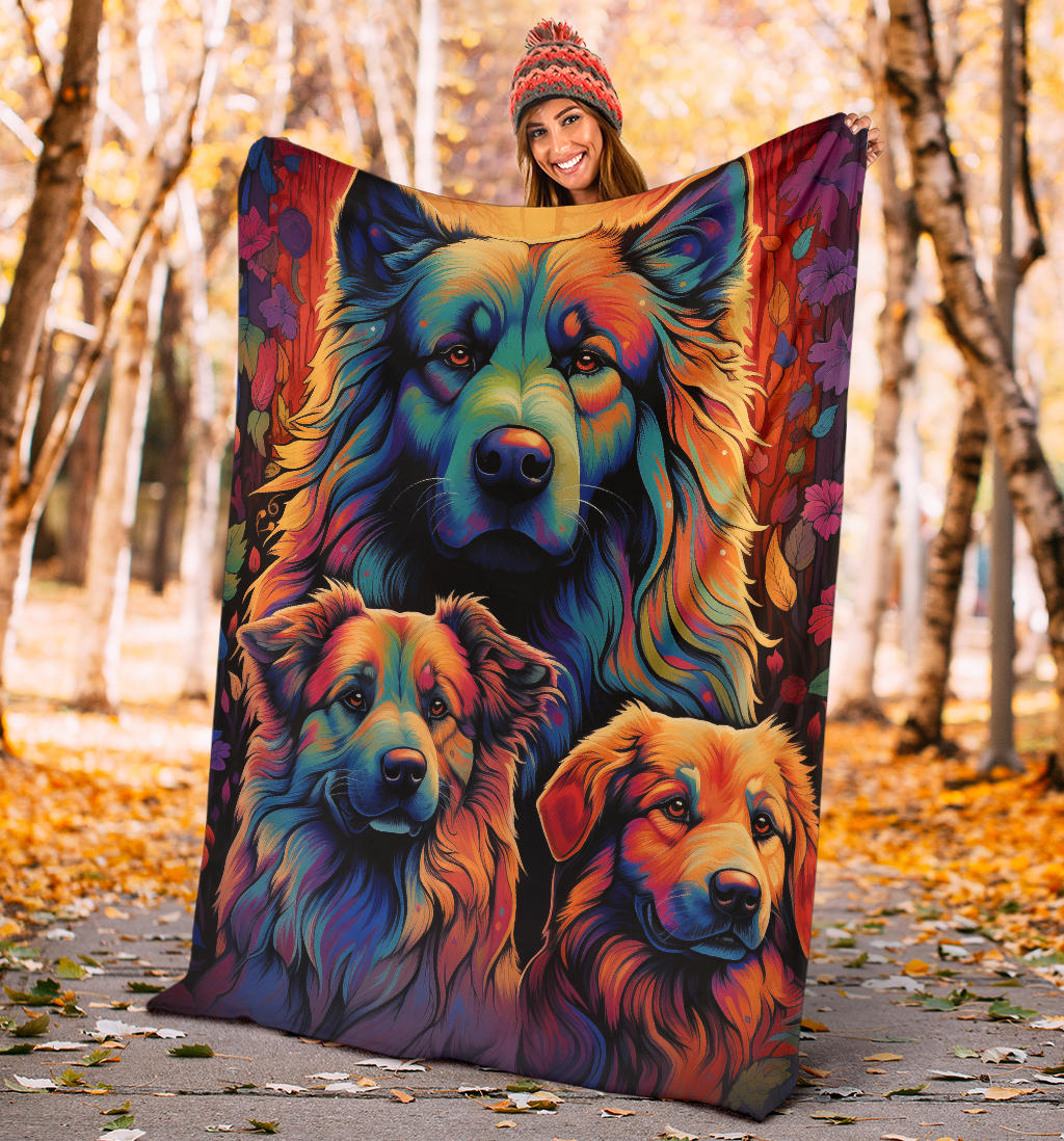 Caucasian Shepherd Blanket, Trippy Psychedelics Caucasian Shepherd Fleece Blanket, Caucasian Shepherd Throw Blanket, Caucasian Shepherd Gifts