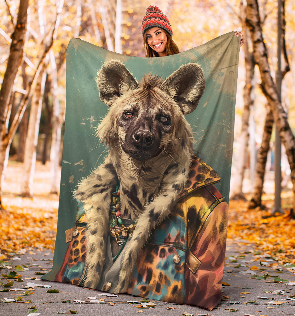 Hyena animal Blanket, Trippy Psychedelics Hyena animal Fleece Blanket, Hyena animal Throw Blanket, Hyena animal Gifts