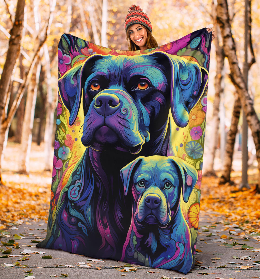 Cane Corso Blanket, Trippy Psychedelics Cane Corso Fleece Blanket, Cane Corso Throw Blanket, Cane Corso Gifts