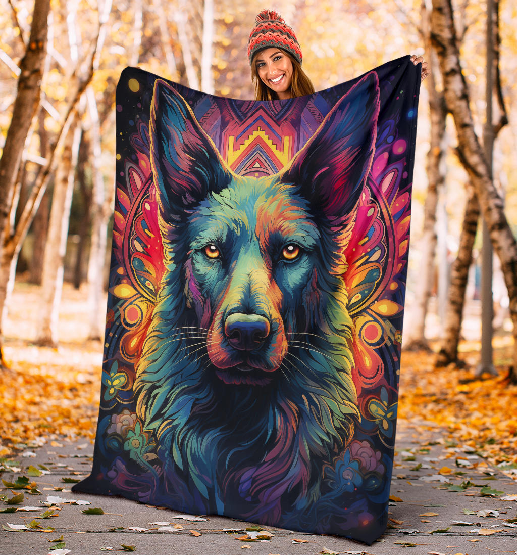 Border Collie Blanket, Border Collie Trippy Psychedelics Blanket, Border Collie Gifts, Border Collie Throw Blanket