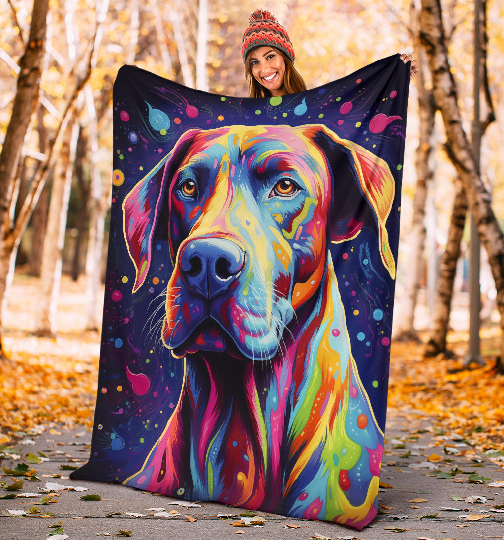 Trippy Psychedelics Great Dane Blanket, Great Dane Fleece Blanket, Great Dane Throw Blanket, Great Dane Gifts