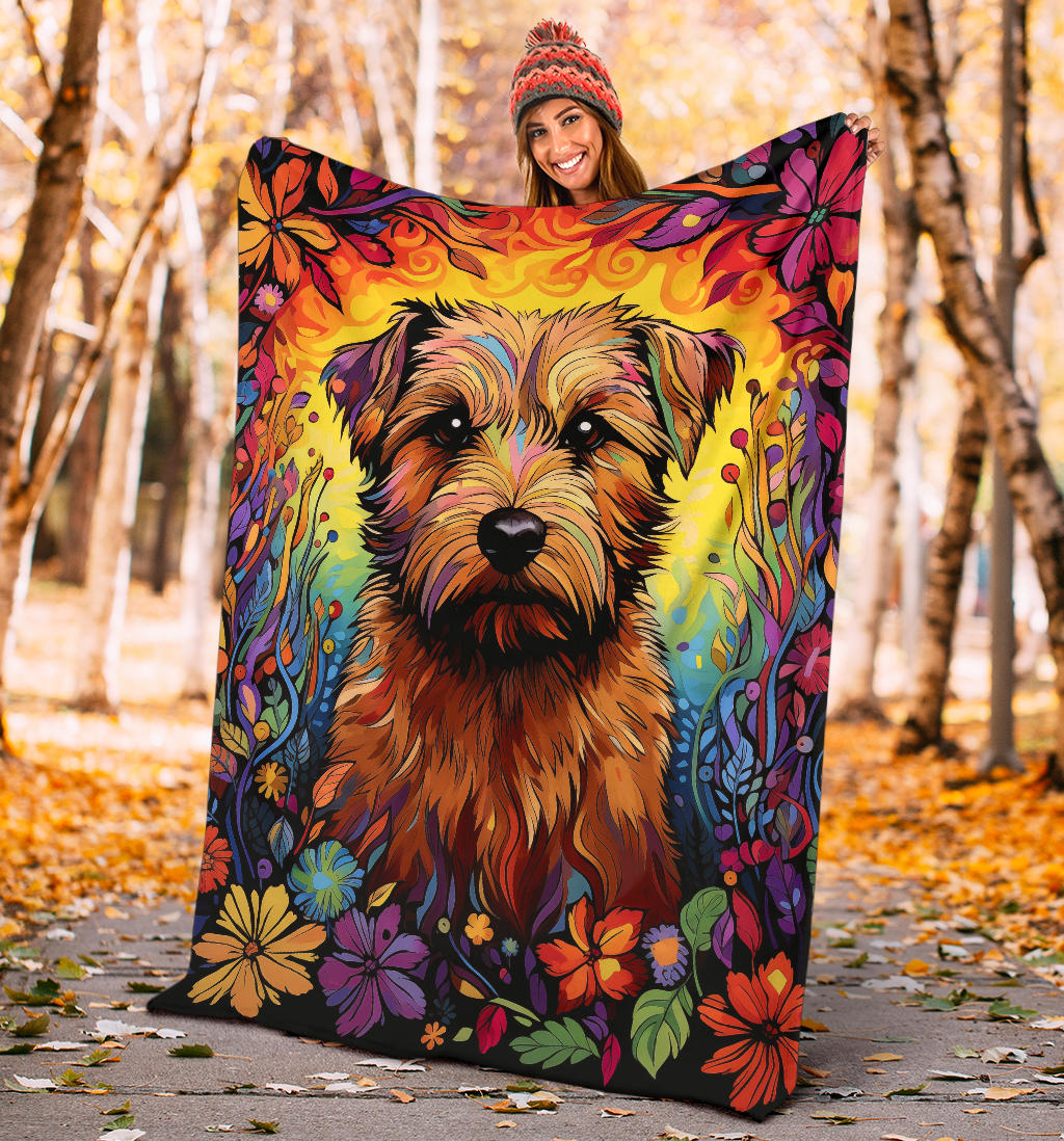 Norfolk Terrier Blanket, Trippy Psychedelics Norfolk Terrier Fleece Blanket, Norfolk Terrier Throw Blanket, Norfolk Terrier Gifts