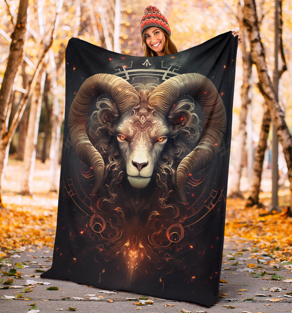 Aries Zodiac Blanket, Ram Zodiac Sign, Aries Gifts, Aries Throw Blanket, Ram Zodiac Gifts