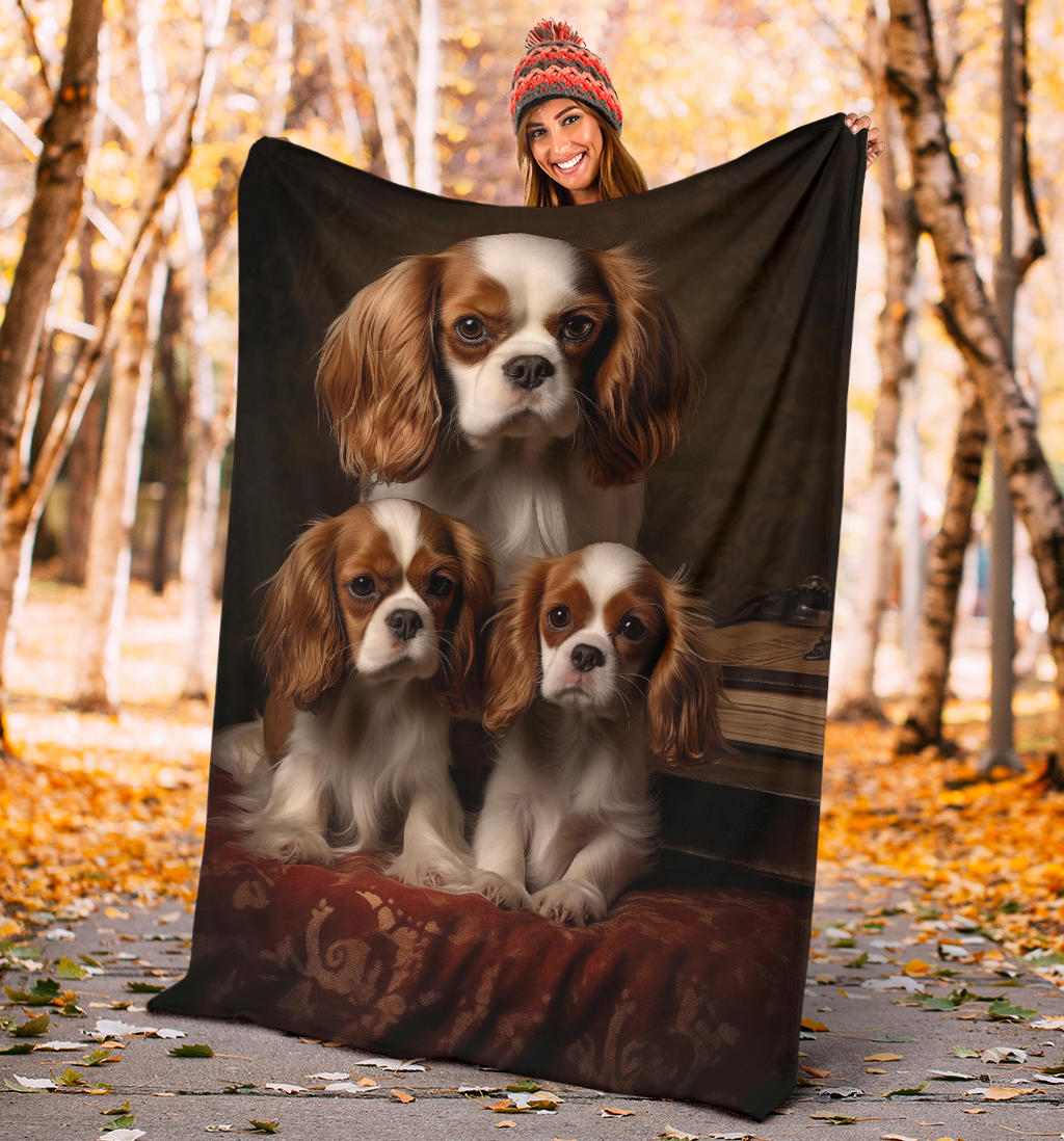 Cavalier King Charles Spaniel Family Blanket, Cavalier King Charles Spaniel Blanket, Cavalier King Charles Spaniel Throw Blanket, Cavalier King Charles Spaniel