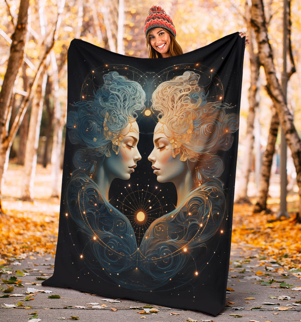 Gemini Zodiac Blanket, Twins Zodiac Sign, Gemini Zodiac Gifts, Gemini Zodiac Throw Blanket