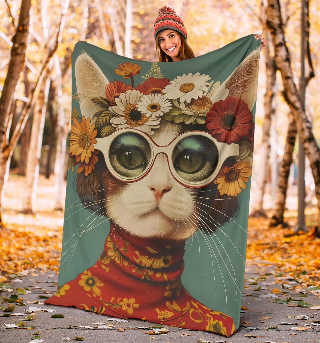 Pixie-bob Cat Blanket, Trippy Psychedelics Pixie-bob Cat Fleece Blanket, Pixie-bob Cat Throw Blanket, Pixie-bob Cat Gifts