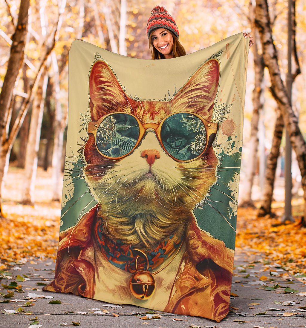 LaPerm cat Blanket, Trippy Psychedelics LaPerm cat Fleece Blanket, LaPerm cat Throw Blanket, LaPerm cat Gifts