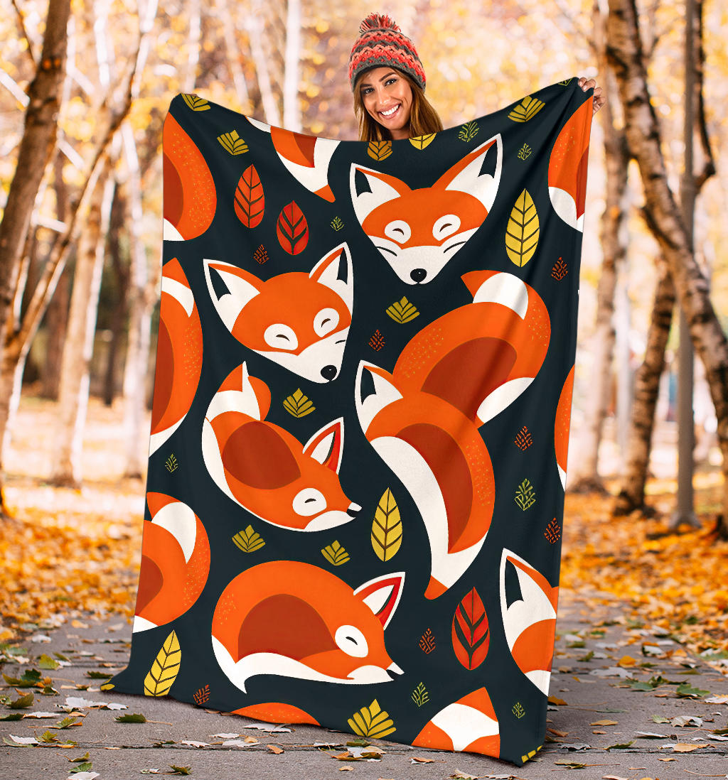 Forest Fox Blanket Fox Fleece Blanket