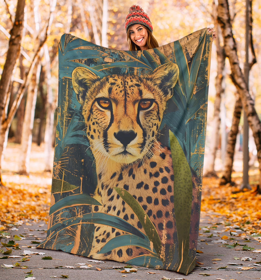 Cheetah Blanket, Trippy Psychedelics Cheetah Fleece Blanket, Cheetah Throw Blanket, Cheetah Gifts