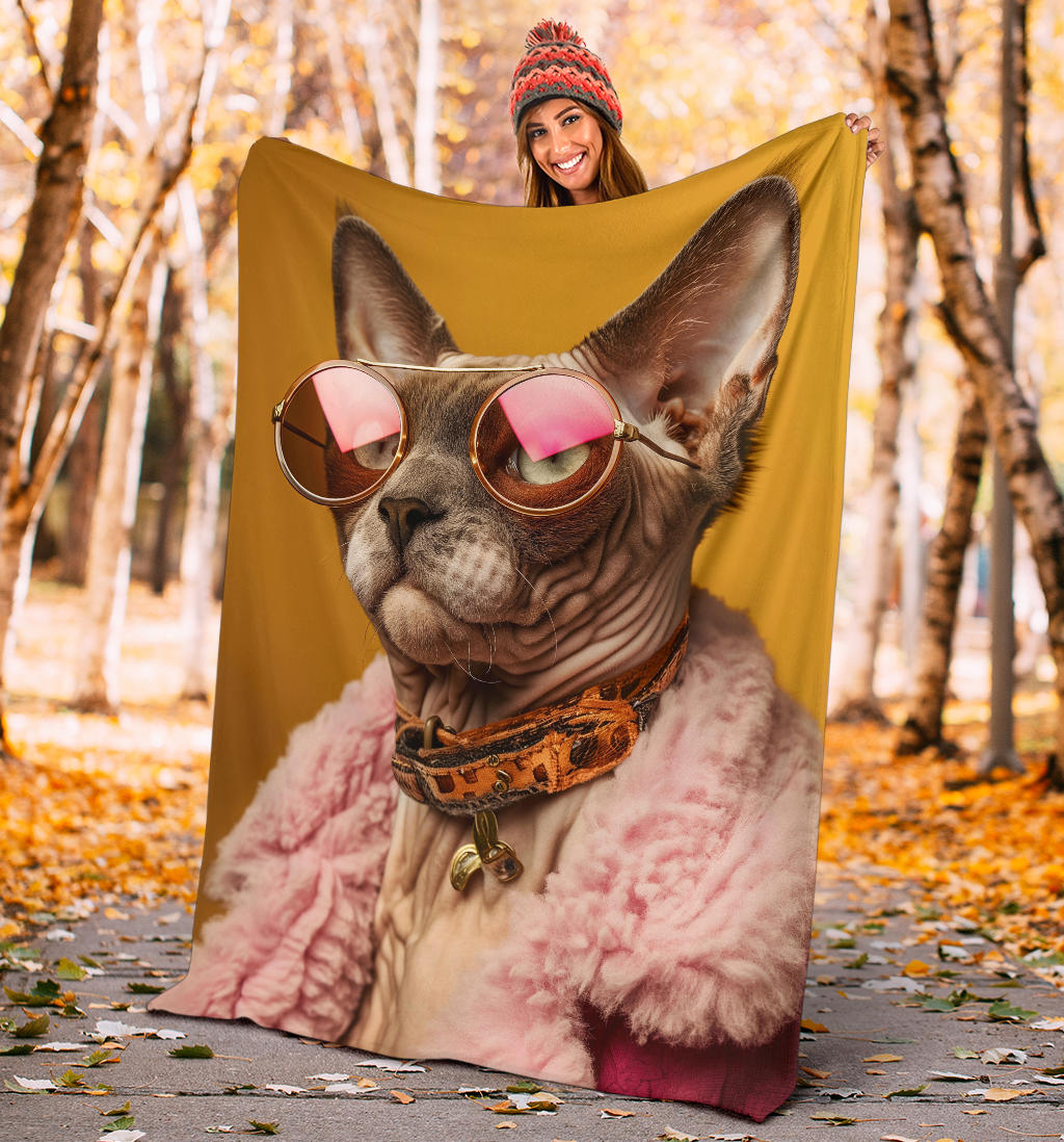 Devon Rex cat Blanket, Trippy Psychedelics Devon Rex cat Fleece Blanket, Devon Rex cat Throw Blanket, Devon Rex cat Gifts