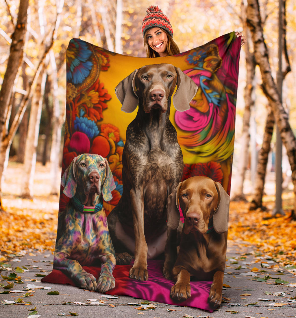 Bracco Italiano Blanket, Trippy Psychedelics Bracco Italiano Fleece Blanket, Bracco Italiano Throw Blanket, Bracco Italiano Gifts